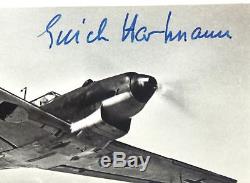 Erich Hartmann German All Time Highest Ace 352 Victories WW II Signed Postcard