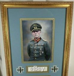 Erwin Rommel'Desert Fox' WW II German Commander Autograph Display Authenticated