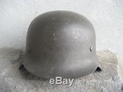 Factory Produced Original Untouched Ww2 German Late War M42 Ef66 Flat Top Helmet