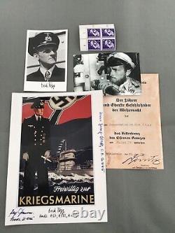 FAN German Erich Topp WW2 1957 Kriegsmarine Awards, prints, and photos grouping