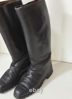 GENUINE JACK BOOTS WW2 GERMAN ARMY LUFT OFFICERS Black Leather Old Continental