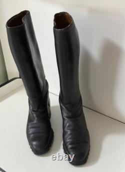 GENUINE JACK BOOTS WW2 GERMAN ARMY LUFT OFFICERS Black Leather Old Continental