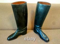GENUINE JACK BOOTS WW2 GERMAN WH ARMY WSS LUFT OFFICERS Black Leather Munich Old