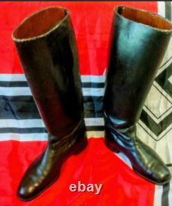GENUINE JACK BOOTS WW2 GERMAN WH ARMY WSS LUFT OFFICERS Black Leather Munich Old