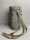 GERMAN LATE WW2 1944 KRIEGSMARINE CAMO GAS MASK CANISTER With RIVETED STRAPS RARE