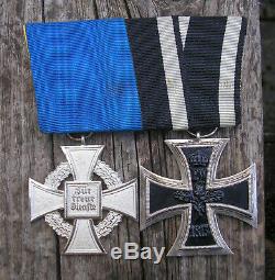 GERMAN WW1+WW2 mounted medal LONG SERVICE MEDAL-ORIGINAL