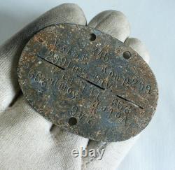 GERMAN WW2 EKM Erkennungsmarke Veter. Komp. 299 Inf. Div. Zinc Disc