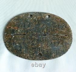 GERMAN WW2 EKM Erkennungsmarke Veter. Komp. 299 Inf. Div. Zinc Disc