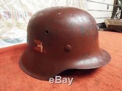 Guaranteed Original Ww2 Danish Resistance German Steel Helmet