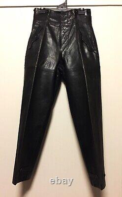 Genuine WW2 1939 vintage RARE Leather pants trousers German sz large U-boat