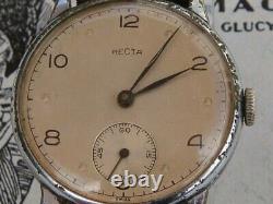 German 1940s D DH DU Vintage Recta military unissued watch original ATP WW2 GWO