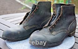 German Black Leather Unkle Boots nailed sole Deutsche Wehrmacht Original WW2