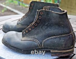 German Black Leather Unkle Boots nailed sole Deutsche Wehrmacht Original WW2