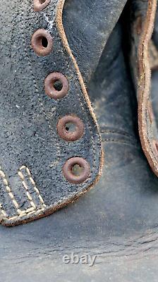 German Black Leather Unkle Boots nailed sole Deutsche Wehrmacht Original WW2