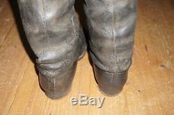 German Cavalry Marching Boots Black Leather nailed sole 100% Original WW2 Rare
