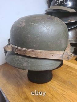 German Helmet Post Ww2 Original Border Guards Helmet With Carrying Strap BGS