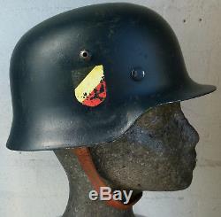 German Helmet WW2 M35 Air Force Nice Condition Size 68 Original Metal Shell