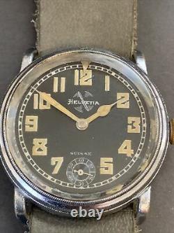 German Helvetia WWII Military Pilot Officers LUFTWAFFE Wrist Watch