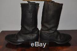 German Marching Boots Black Leather nailed sole Original WW2