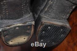 German Marching Boots Black Leather nailed sole Original WW2