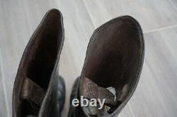 German Marching Cavalry Combat Boots Black Leather Nailed Sole Original Ww2