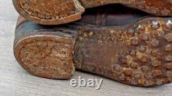 German Marching Combat Boots Leather Nailed Sole Rare 100% Original Ww2