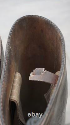 German Marching Combat Boots Leather Nailed Sole Rare 100% Original Ww2