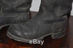 German Marching Elite Officer Boots Black Leather nailed sole 100% Original WW2