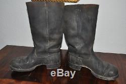 German Marching Elite Officer Boots Black Leather nailed sole 100% Original WW2