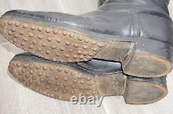 German Marching Short Combat Boots Black Leather Nailed Sole 100% Original Ww2