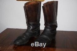 German Marching Short Combat Boots Black Leather Nailed Sole 100% Original Ww2