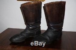 German Marching Short Combat Boots Black Leather Nailed Sole 100% Original Ww2