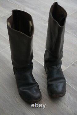 German Marching Short Combat Boots Black Leather Nailed Sole 100% Original Ww2