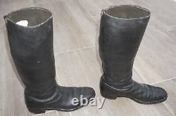 German Marching Short Combat Boots Black Leather Nailed Sole 100% Original Ww2