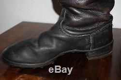 German Marching Short Combat Boots Black Leather Nailed Sole 100% Original Ww2