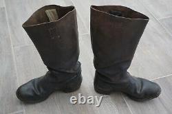 German Marching Short Combat Boots Black Leather Nailed Sole 100% Original Ww2