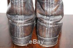 German Marching Short Combat Boots Black Leather Nailed Sole 100% Original Ww2