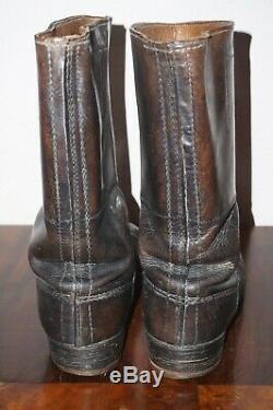 German Marching Short Combat Boots Black Leather Nailed Sole 100% Original Ww2