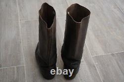 German Marching Short Combat Boots Black Leather Nailed Sole 100% Original Ww2