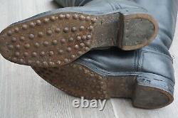 German Marching Short Combat Boots Black Leather Nailed Sole 100% Original Ww2