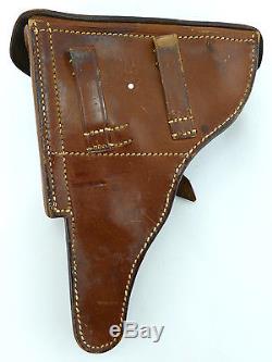 German ORIGINAL WW2 WWII Luger 1940 Dated Holster by DLU in Brown