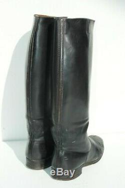 German ORIGINAL WWII Officers Black Leather Jackboots Pair