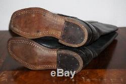 German Officer Boots Black Leather nailed sole Mint Condition Original WW2