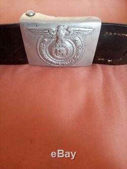 German SS ww2 belt buckle and leather belt original