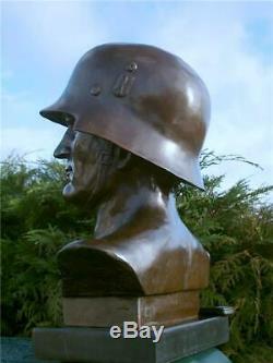 German Soldier Wehrmacht Army Bronze Marble Statue WWII