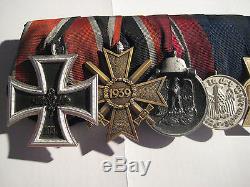 German WW I and WW II medal bar original iron cross second class original medals