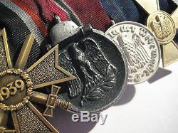 German WW I and WW II medal bar original iron cross second class original medals