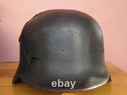 German WW2 Original helmet M40 Battle damaged