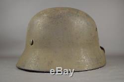 German WWII M35 Helmet Original Tan Olive Camo Reissue WW2 Camouflage Heer