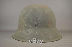 German WWII M42 Helmet HKP62 Original Sand Camo Grey Green WW2 Camouflage Heer
